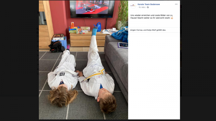 Feedback bei Facebook: Bei den Online-Kursen des Karate-Teams Bodensee machen einige Menschen mit. (Screenshot: Golem.de)